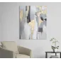 OBRAZ NA PŁÓTNIE SZARY/ZŁOTY 80x2,8x100 cm